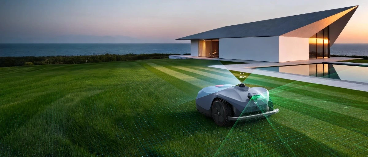 Hookii Neomow X2 LE 3D LiDAR navigacija Hookii Neomow X2 LE belaidis vejos robotas su 3D LiDAR navigacija pjauna veją be perimetro laido